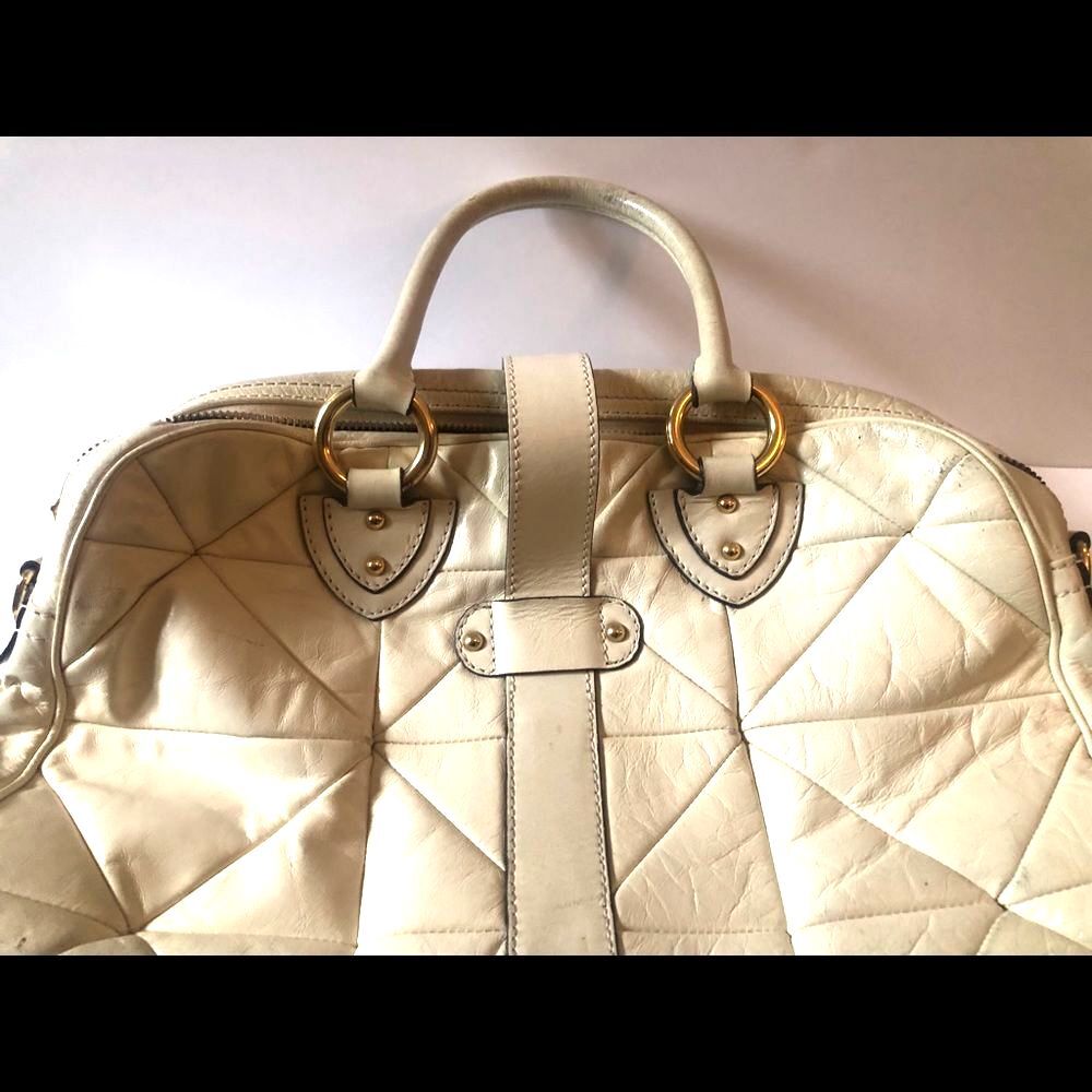 [Marc Jacobs] Double Pocket Cream Leather Satchel - Picture 5 of 7